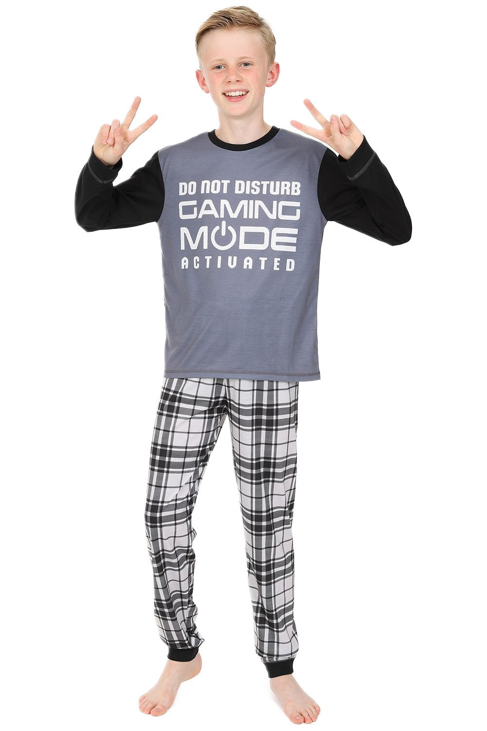 Pigiama Lungo In Pile Per Ragazzi Con Scritta Do Not Disturb Gaming, Caldo E Morbido, Taglie 7-16 Anni