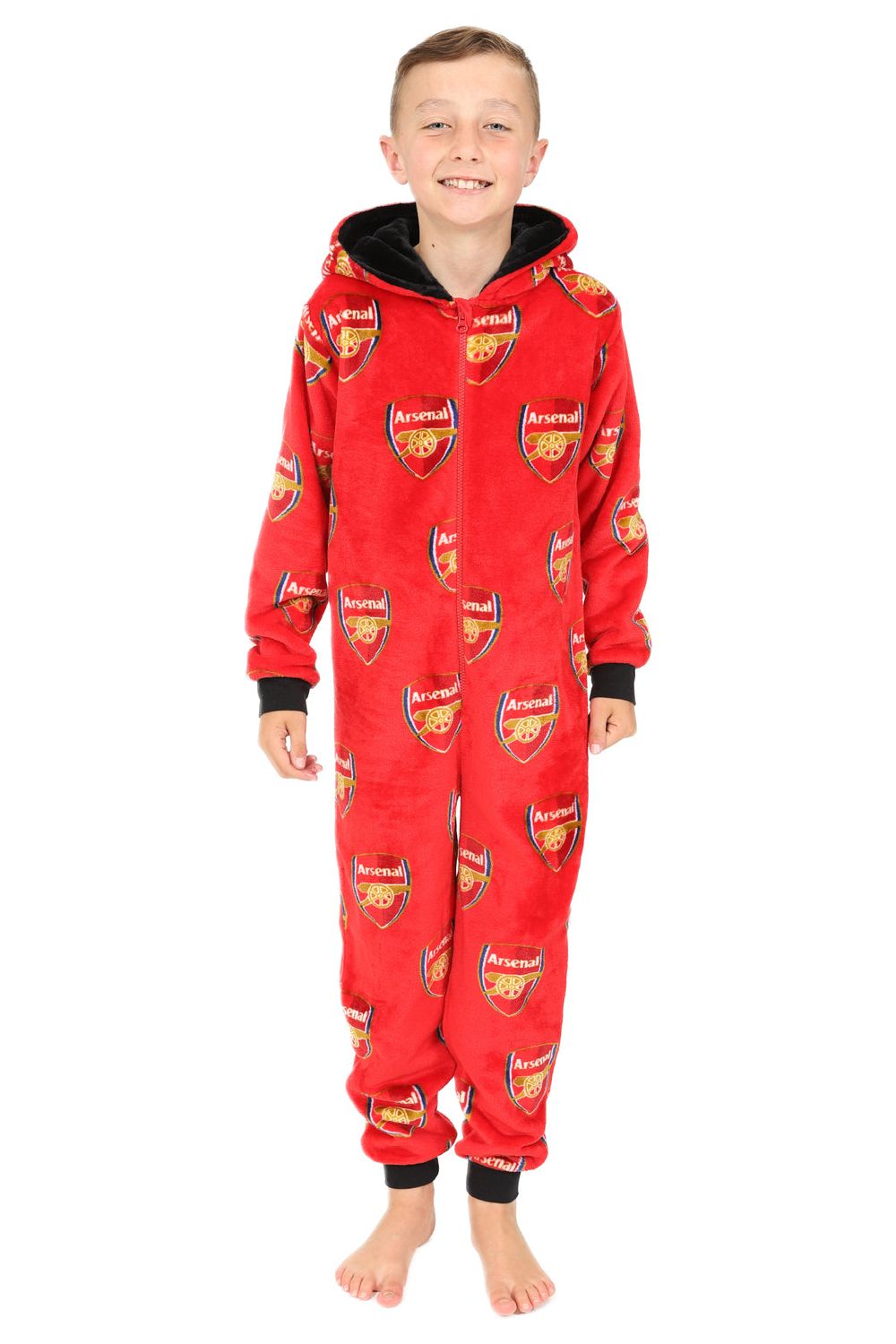 Boys Arsenal Football Club Fleece Sleepsuit Kids All in One