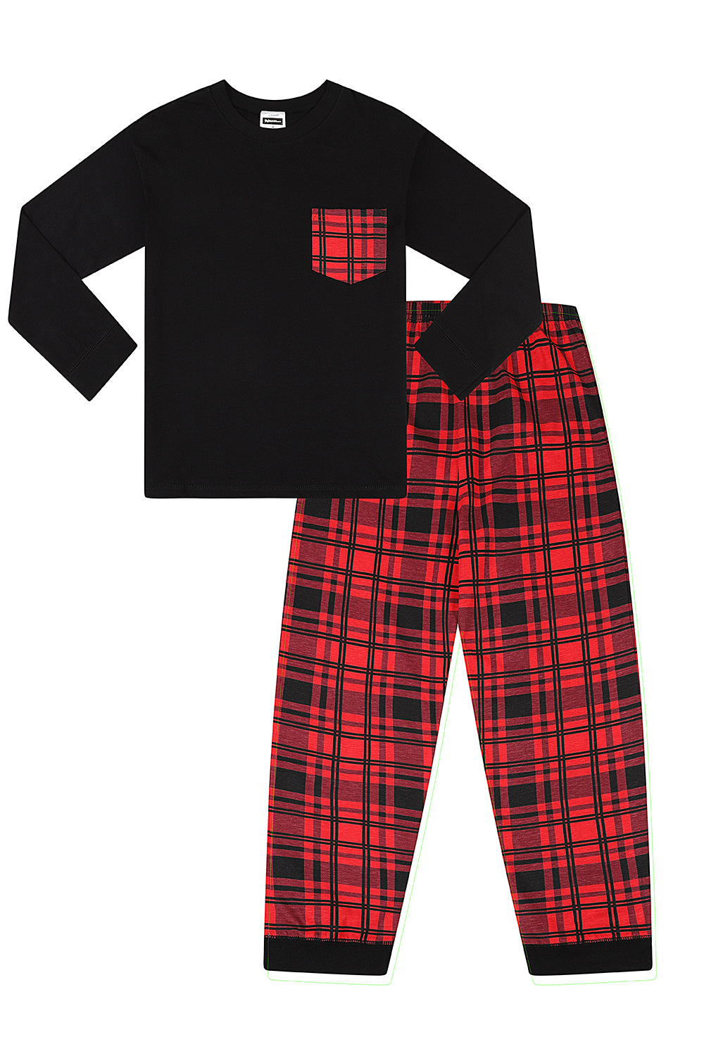 Boys Red Check Woven Long Pyjamas