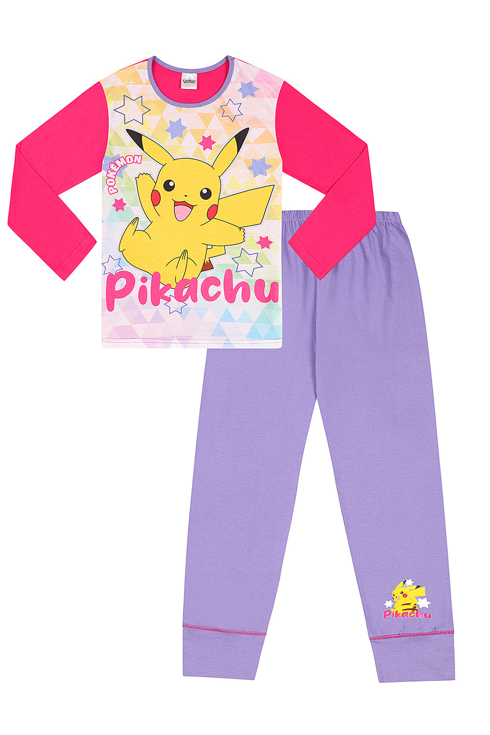 Girls Pokemon Pikachu Pyjamas Long PJs - Main Image