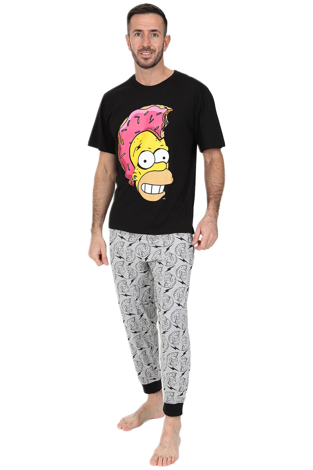 Mens The Simpsons Homer Pyjamas Long PJs - Main Image
