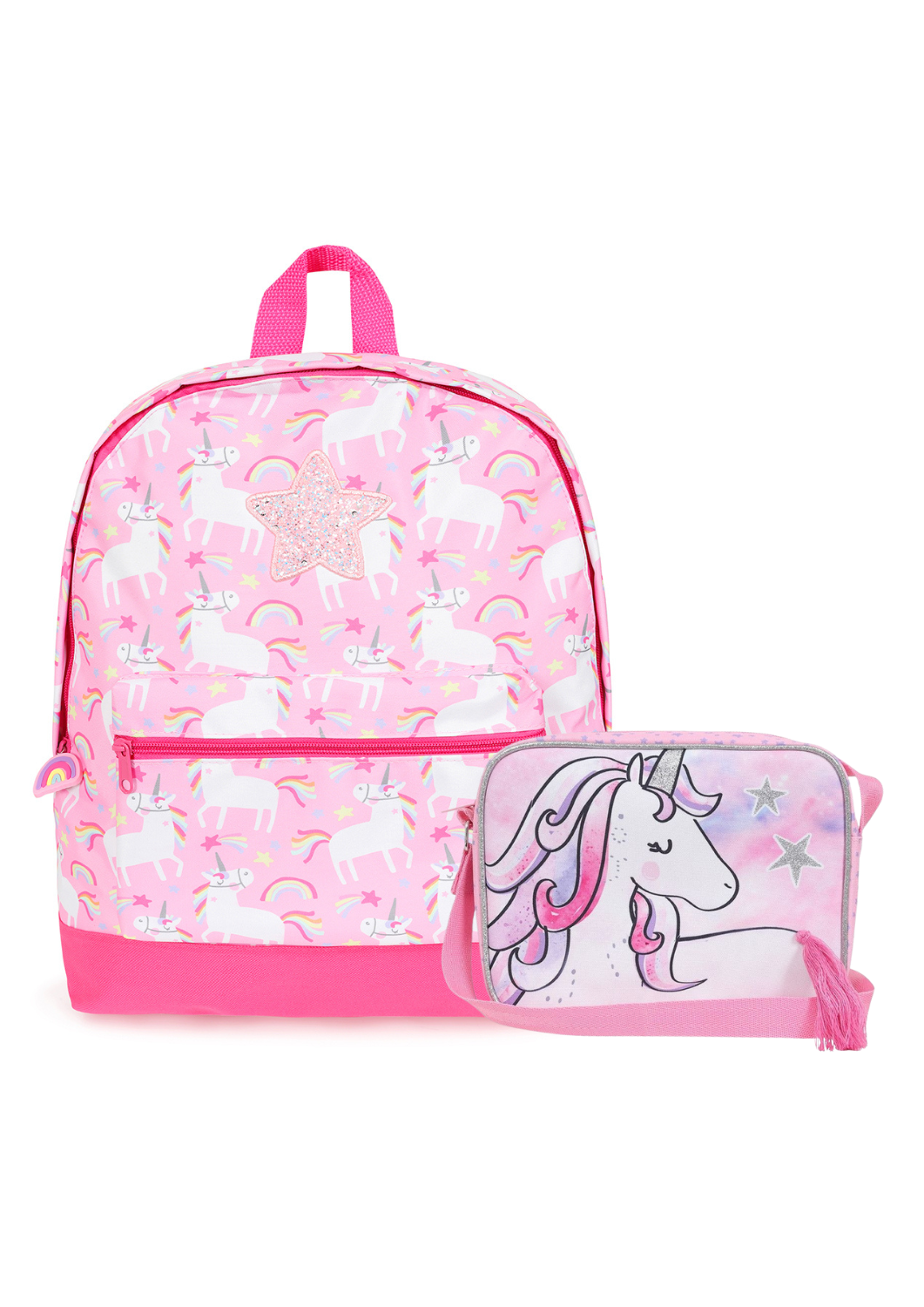 Pink unicorn bookbag sales