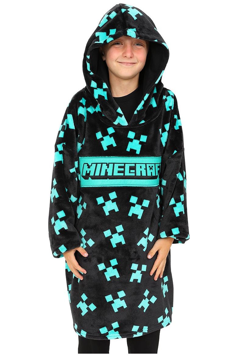 Boys Minecraft Oversized Hoodie Blanket Hooded Fleece For Keep Warm Ga