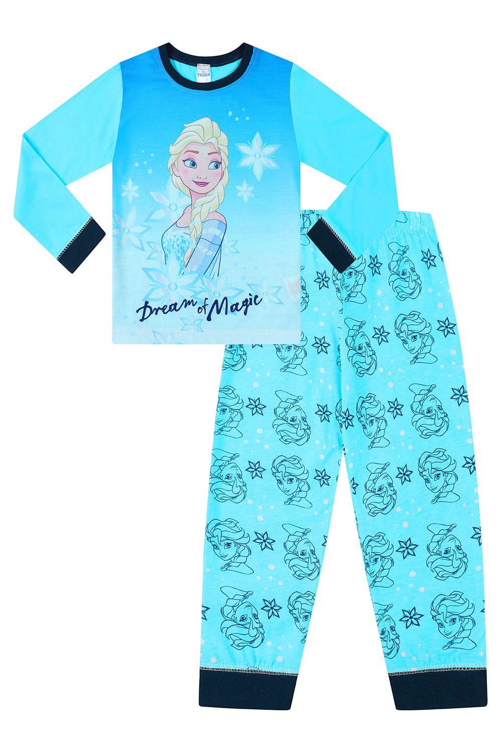 Girls Disney Frozen Elsa Dream Of Magic Pyjamas Blue Long PJs