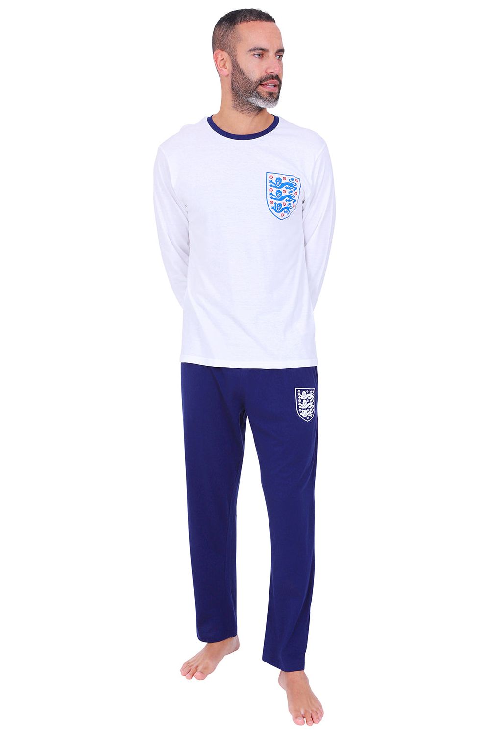 Mens Official The FA England Football World Cup Pyjamas White and Blue
