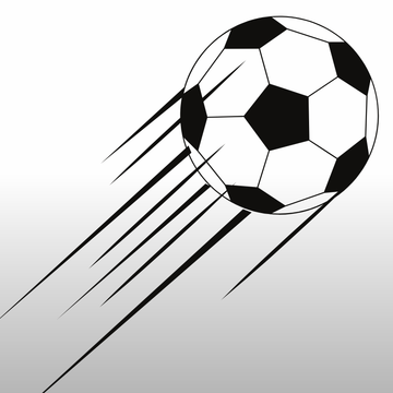 A black and white image of a football flying through the air