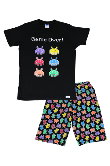 Boys Game Over! Gaming Black Short Pyjamas