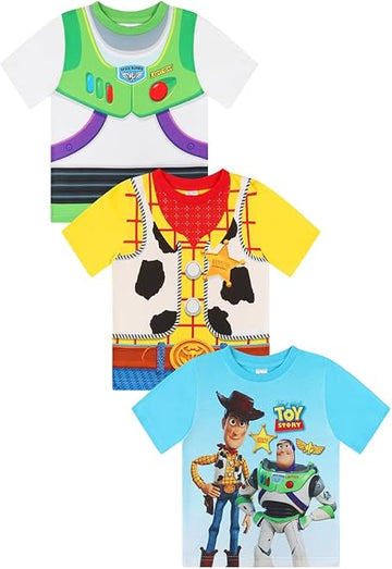 Childrens Disney Toy Story 3Pack Woody Buzz Lightyear Multipack T-Shirts