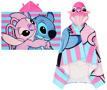 Disney Stitch And Angel Hooded Poncho Towel