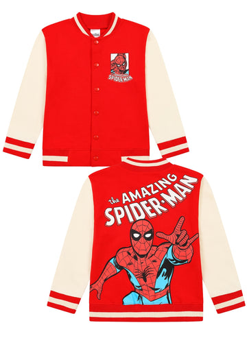 Boys Marvel Spiderman Varsity Bomber Jacket Avengers Baseball Style Coat for Kids