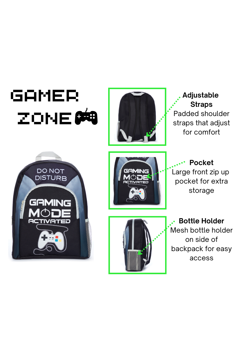 Personalsed Gamng Backpack Gamer School Bag Kds Gamer - Etsy Australa - View #3