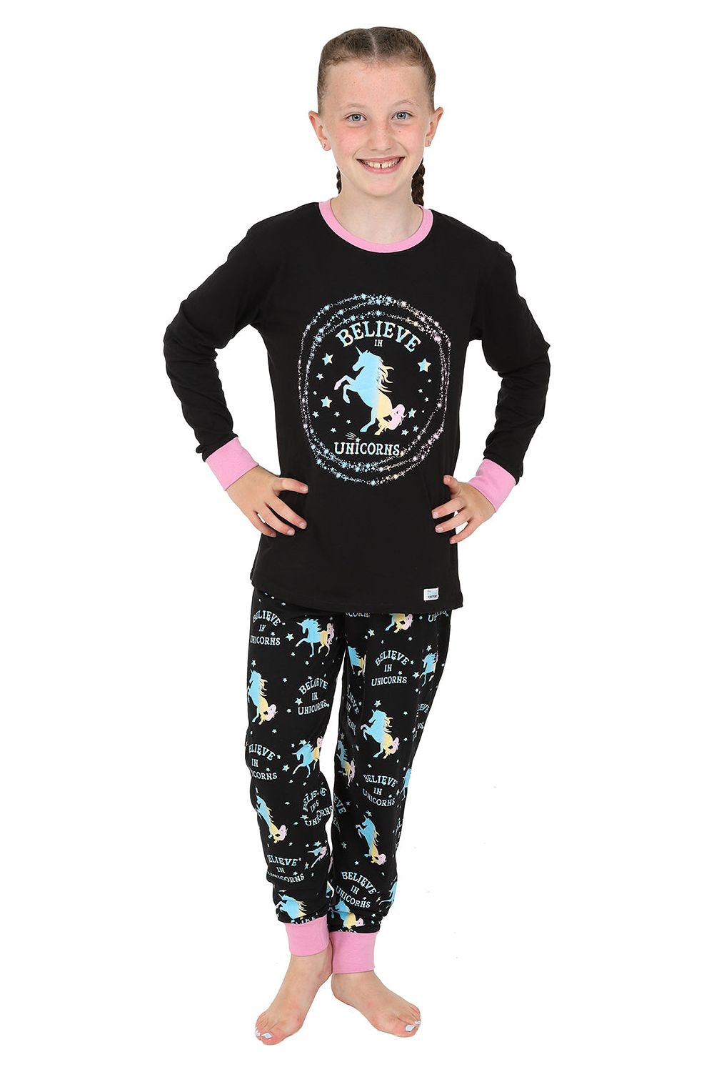 Girls 'Believe In Unicorns' Long Pyjamas
