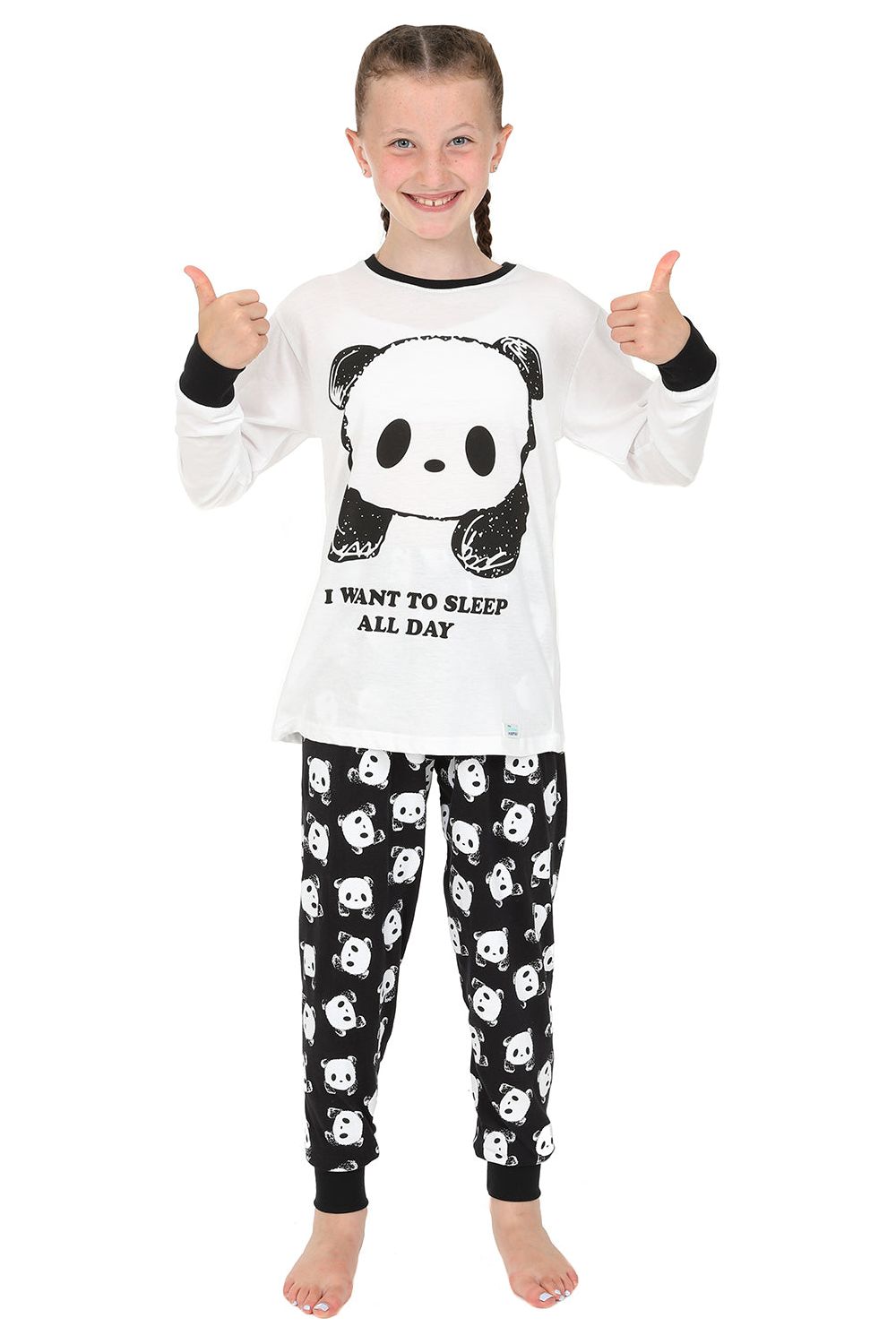 I Want To Sleep All Day Panda Long Pyjamas