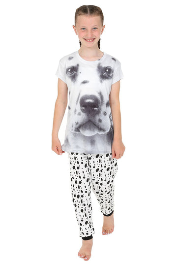 Dalmatian 3D Spotty Dog Long Girls Pyjamas Paw Print
