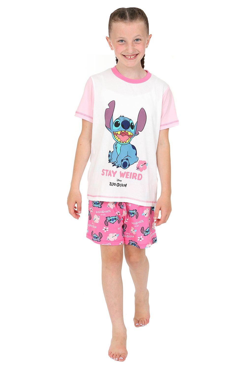 Girls Disney Lilo and Stitch Stay Weird Short Pyjamas