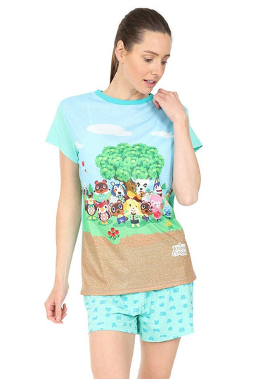 Women's Official Nintendo Animal Crossing Gaming Short Pyjamas