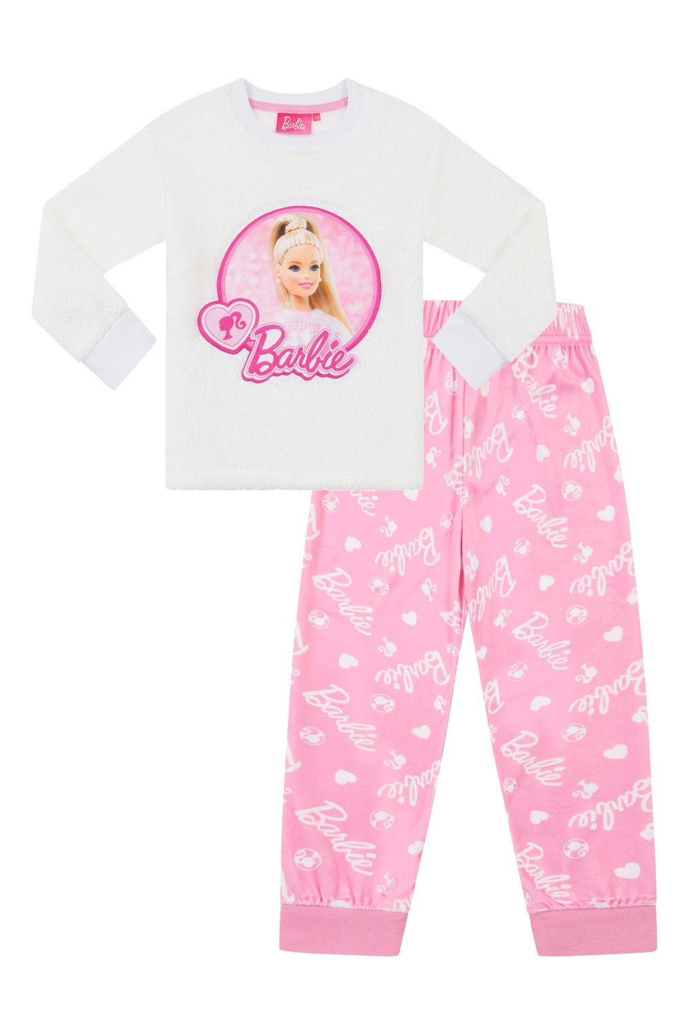 Barbie Girls Luxury Fleece Long Pyjama Set 3 to 9 Years