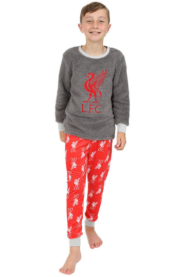 Boys Liverpool Football Club Luxury Fleece Long LFC Pyjama Set