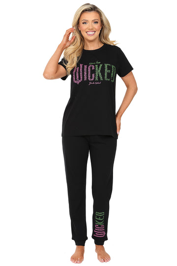 Women's Official Wicked Logo Elphaba & Glinda Long Pyjamas