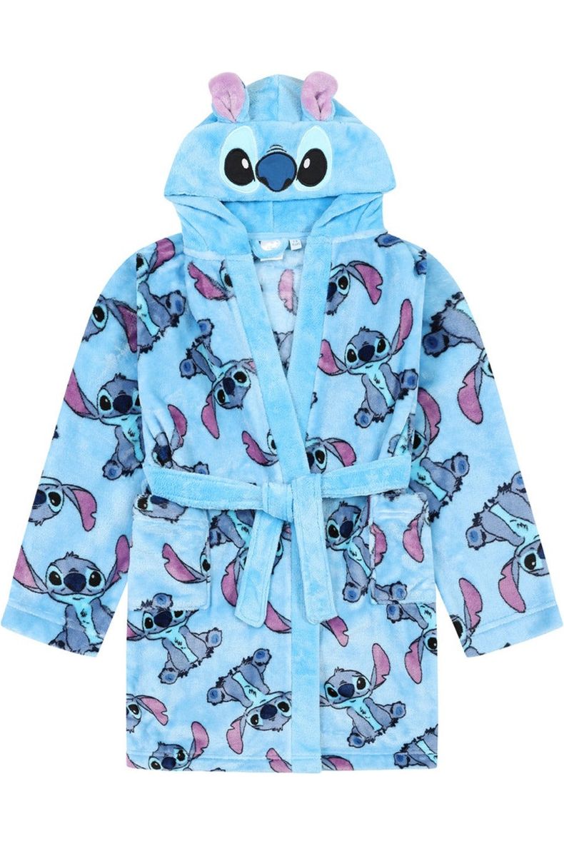 Womens Lilo and Stitch Blue Fleece Dressing Gown Womens Lilo and Stitch Blue Fleece Dressing Gown