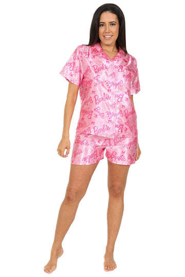 Women's Barbie Short Satin Pyjama Set