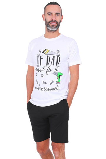 Mens If Dad Can't Fix It We're Screwed Pyjamas Fathers Day Short PJs