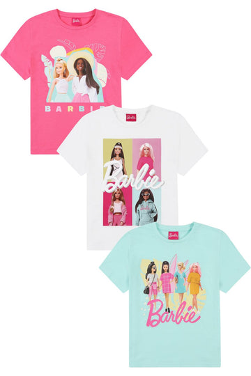 Girls Barbie 3 Pack Girls T-Shirts Multipack