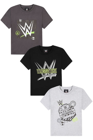 WWE 3 Pack Kids T-Shirts Boys Multipack
