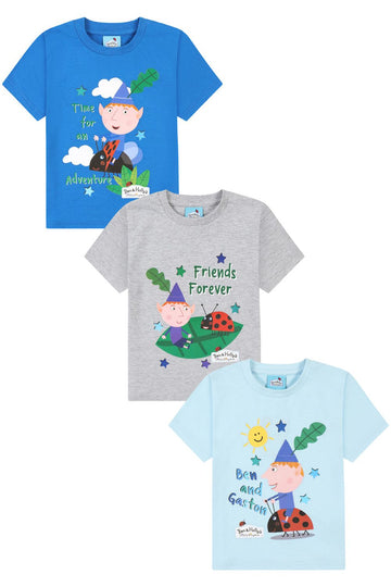 Ben & Holly's Little Kingdom 3 Pack Kids T-Shirts Boys Multipack