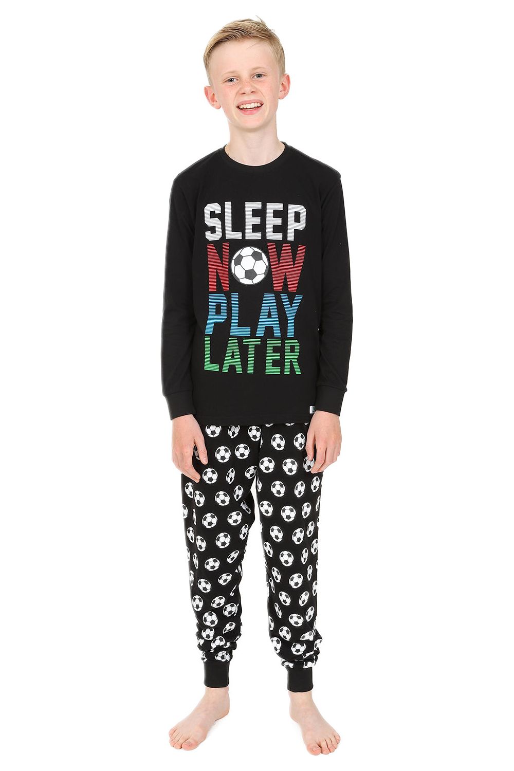 Boys Sleep Now Play Later Long Pyjamas