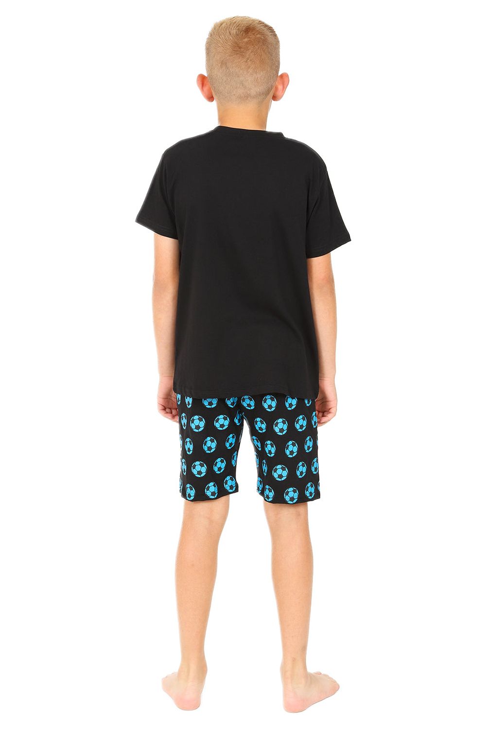 thumbnail image 2 of Eat Sleep Football Repeat Pyjamas Set For Boys Teens 12-13 Years - Blue Green, Short Sleeve 2 of 5