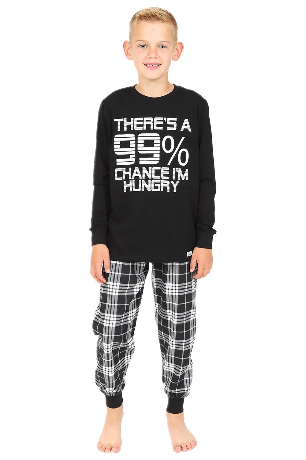 There's a 99% Chance I'm Hungry Gaming Long Check Pyjamas Gamer Cotton PJs