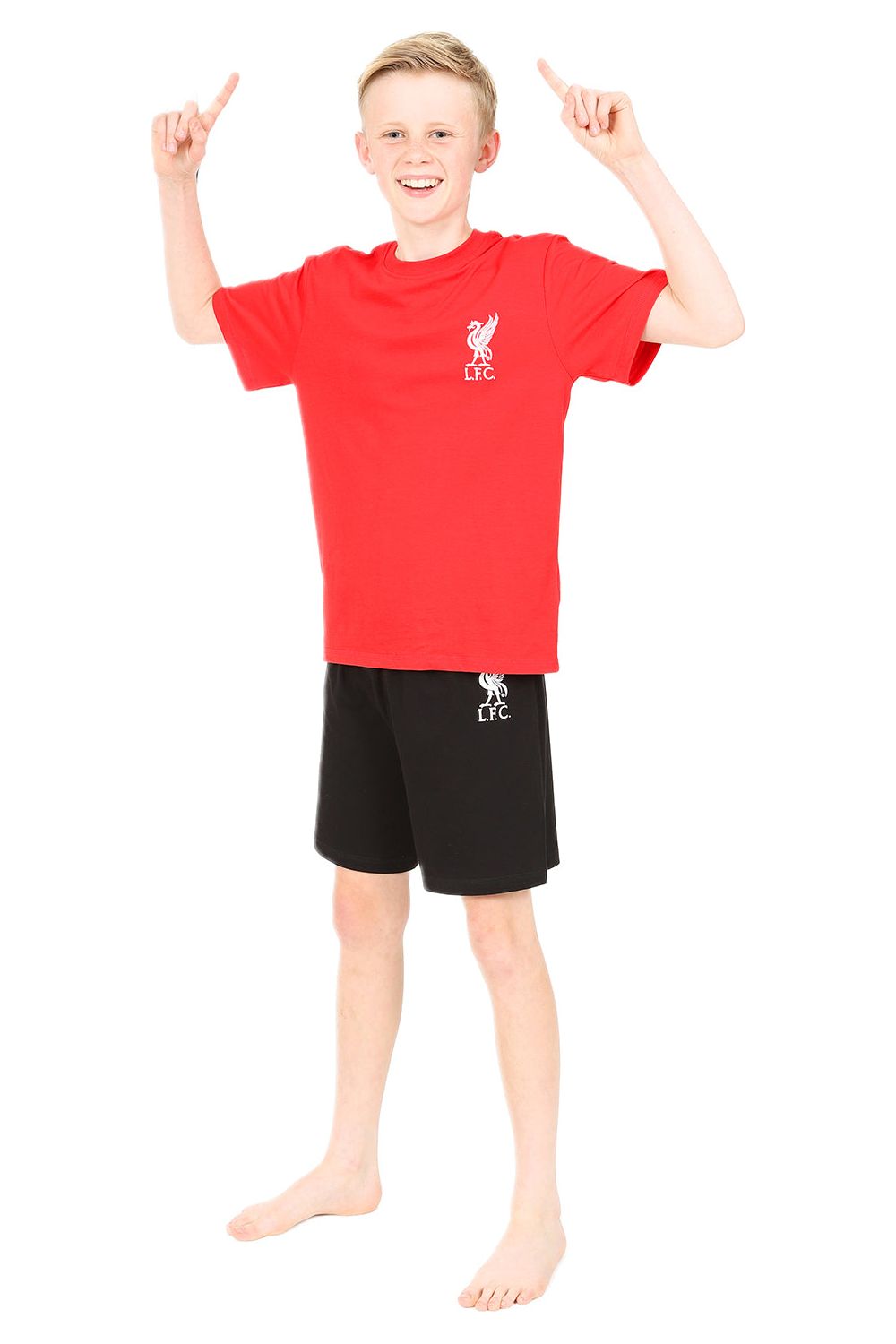 Boys Liverpool F.C Red Black Short LFC Cotton Pyjamas