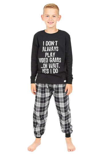 I Don't Always Play Video Games  Long Check Pyjamas Gamer Cotton PJs