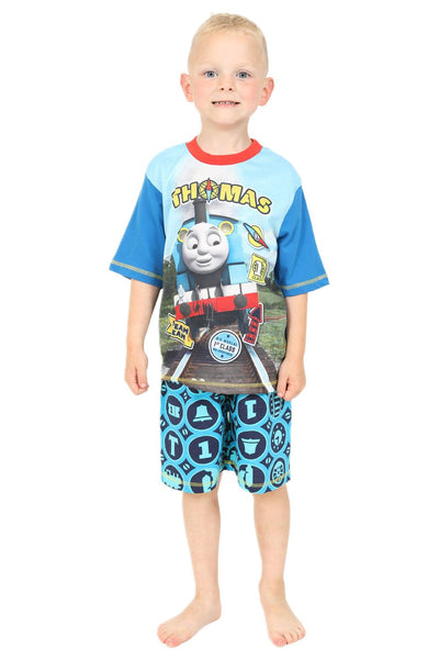 Boys Thomas The Tank Engine Pyjamas Blue Short PJs