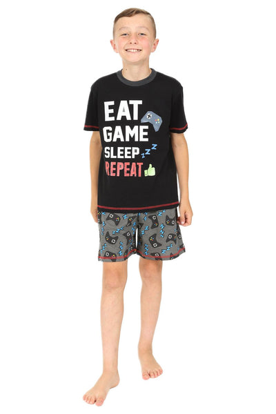 Pigiama Lungo Bambino – Scritta Eat Game Sleep Repeat – Comodo E Originale - 3