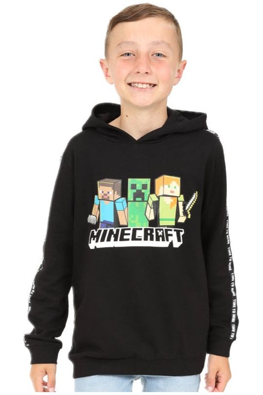 Boys Official Minecraft Time To Mine Black Hoodie