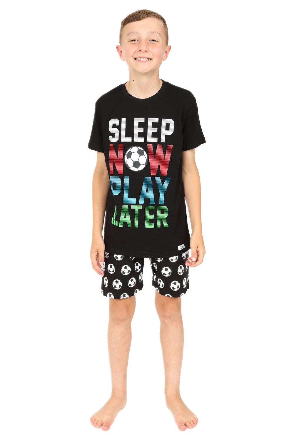 Boys Sleep Now Play Later Short Pyjamas