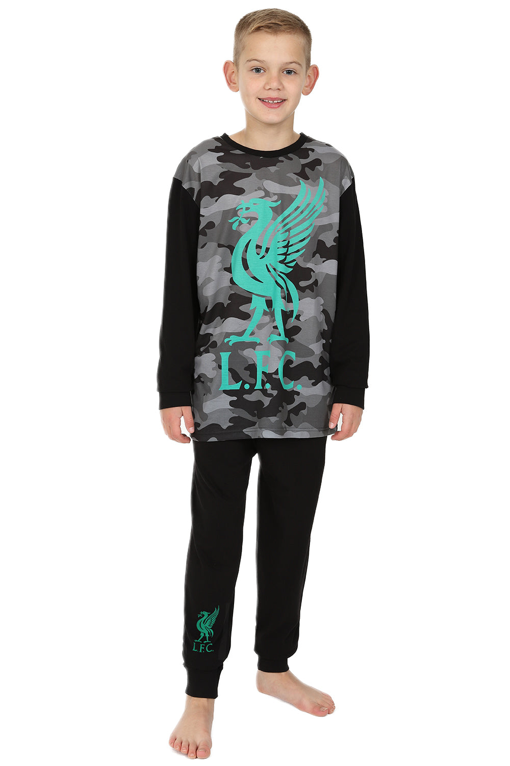 Boys Liverpool F.C Green Camouflage Long LFC Pyjamas