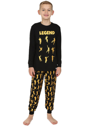 Legend Emote Dance Gaming Gold Long Pyjamas