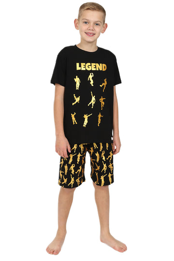Legend Emote Dance Gaming Gold Short Pyjamas