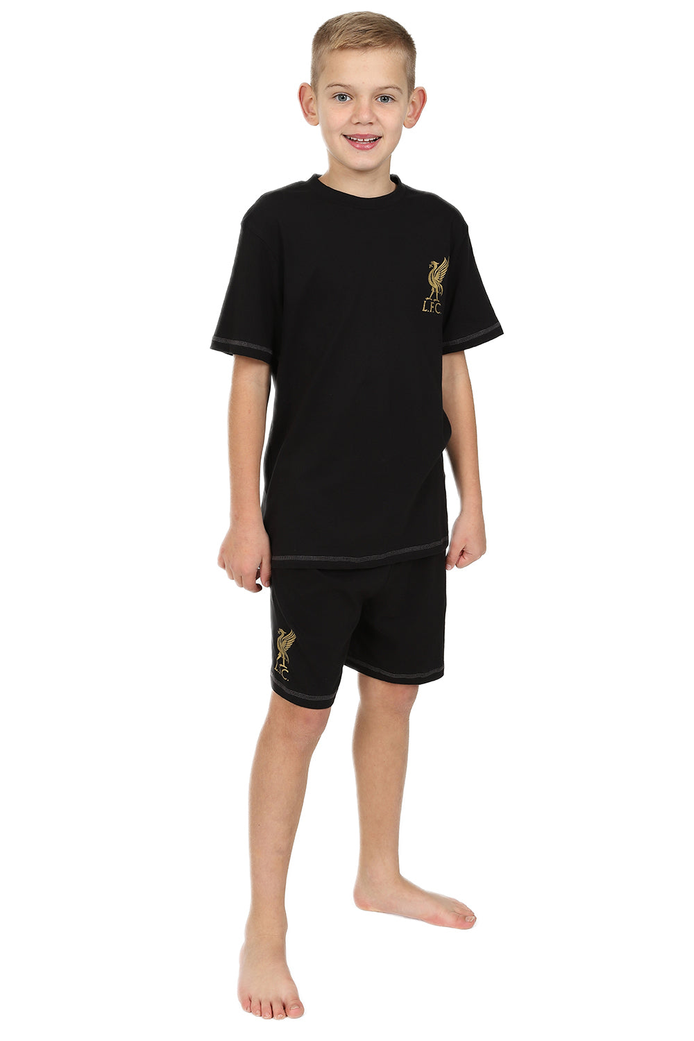 Boys Liverpool F.C Black Gold LFC Short Pyjamas
