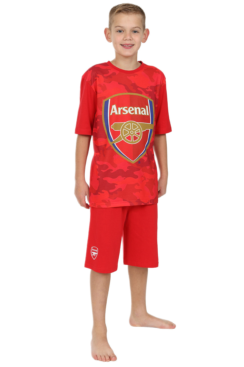 Arsenal Pyjamas Boys Arsenal FC Pyjamas Red Camouflage Short PJs