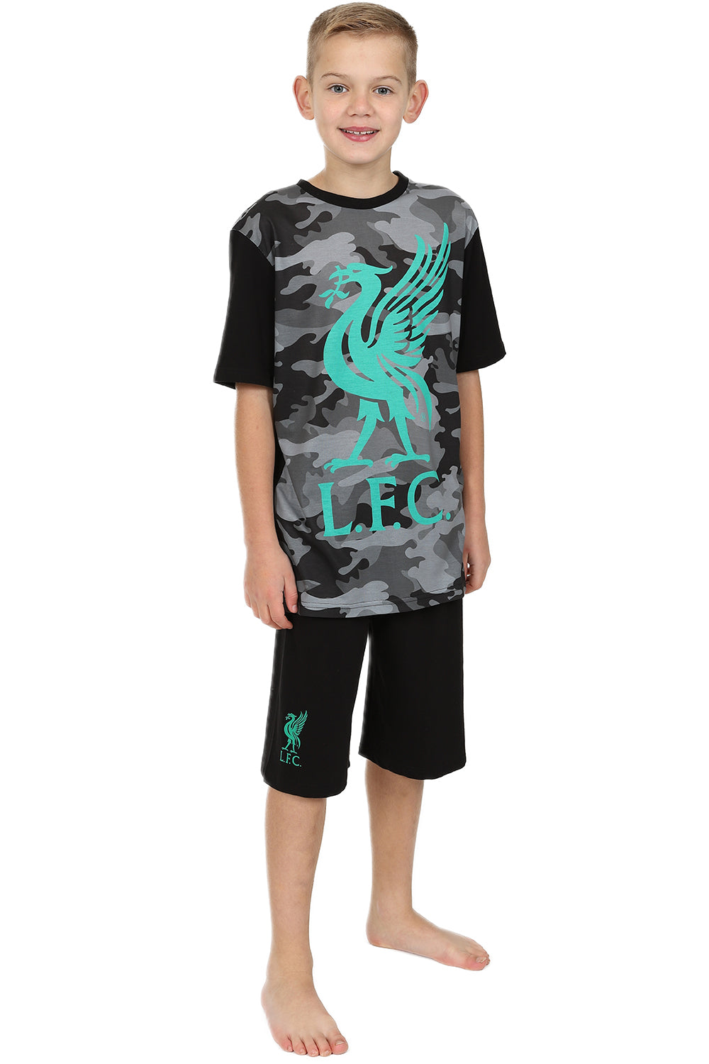 Boys Liverpool F.C Green Camouflage Short LFC Pyjamas