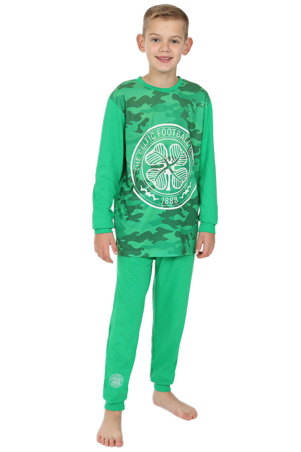 Boys Celtic FC Green Camouflage Long Pyjamas