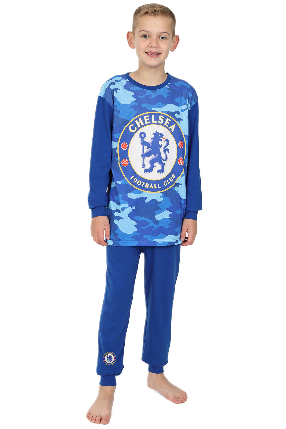 Boys Chelsea F.C Blue Camouflage Long Pyjamas