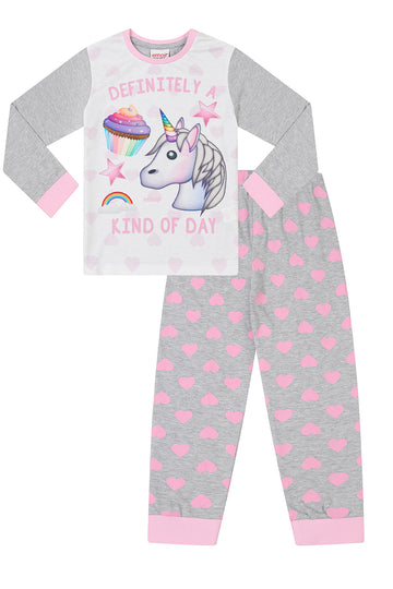 Girls 'Definitely a Unicorn Cupcake Kind Of Day' Long Pyjamas