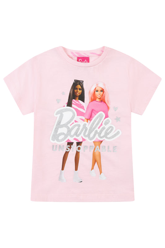 Girls Barbie Unstoppable Short Pink Pyjama Set