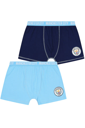 Mens Manchester City 2 Pack Multipack Football Club Boxer Underwear