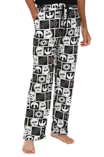 Mens Disney Star Wars Black And White Lounge Pants